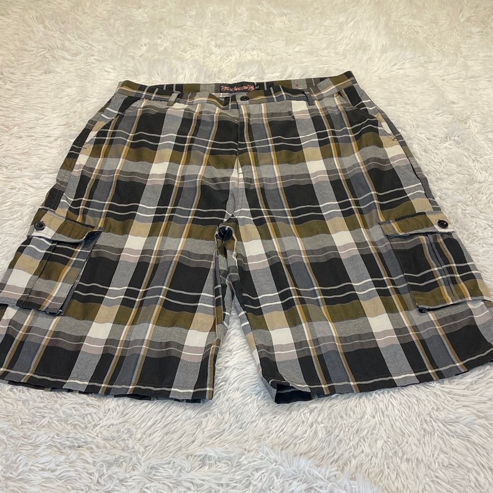 BLAC LACQUE Plaid Cargo Men Shorts SIZE 38